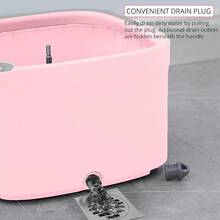 Mopa giratoria y cubo Mopa de piso inteligente con compartimentos separados para agua limpia y sucia, autolimpieza con 2 almohadillas lavables a máquina, edición limitada de primera salida color rosa - Rosa - Ver 5