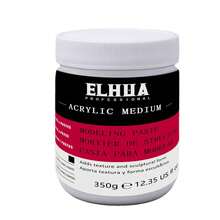ELHUA 350克/800克/1400克 厚重造型膏 49.4/28.2/12.35盎司 - 高密度丙烯媒介剂 - 用于塑造纹理和厚度，可制作厚重纹理，质地轻盈；干燥后硬度如石，完全干燥后可打磨或雕刻，可与专业丙烯颜料和媒介剂混合使用。 - 造型膏 - 查看 12
