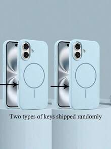 Liquid Silicone Magnetic Phone Case Compatible With IPhone 16 Pro Max Waterproof Shockproof Anti-Fall Scratch Resistant - Màu xanh nhạt - Xem 7
