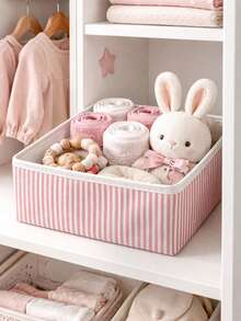 Powder Pink Striped Cabinet/Drawer Organizer - Pink - View 5