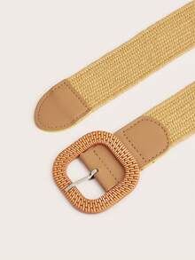 2 chiếc thắt lưng nữ kiểu Bohemian bằng rơm PP với khóa tròn - Nhiều màu - Xem 6