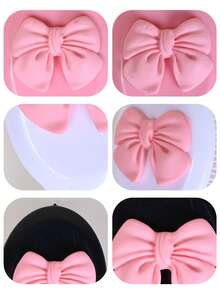 1pc/6pcs Cute Bow Hair Comb, Sleepover Party Photo Prop, Pink Girl Theme Decor, Children Massage Hair Brush, Compact & Portable (Random Color) - Multicolor - View 9