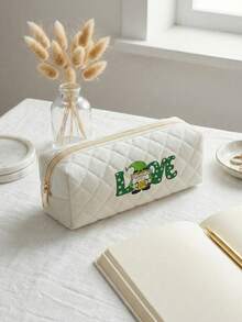 St. Patrick's Random Pattern Pouch, Lightweight Zipper Cosmetic Bag, Pencil Case, Classic Stationery Pouch, Suitable For School/Students/Back To School Season - Multicolor - View 10