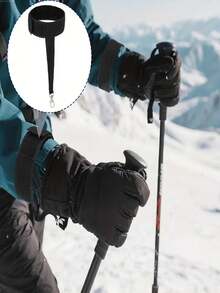 2件裝滑雪手套安全腕帶，耐用可調節防丟手套繩，中性戶外手套掛繩（附鑰匙圈），適用於單板滑雪、徒步與戶外活動的實用配件，冬季滑雪必備裝備 - 彩色 - 查看 3