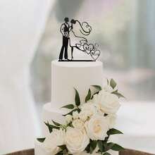 6pcs/3pcs/1pc Wedding Cake Topper Decorations, Suitable For Wedding Party Cake Decor - Multicolor - View 6