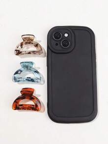 5pc Random/Set Gradient Amber Hollow Half-Circle Hair Clips, Minimalist Elegant Small Size Side Bangs Ponytail Holder Hair Accessories Hair Claws Claw Clips Hair Jaw Clip Hair Clamps Hair Clutch Hair Catcher Clip Fall Winter For Vacation Outfits Woman - 多色 2 - 查看 4