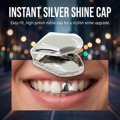 1 chiếc mão răng vàng đơn lẻ, phụ kiện phục hình răng được làm từ hợp kim kim loại y tế, đáp ứng nhu cầu cá nhân hóa.