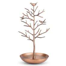 ZJchao Árbol de Soporte para Joyas Soporte de exhibición de joyería Collar Soporte para Pendientes Torres de Almacenamiento con Bandeja para Joyas Pulsera Anillo Bronce - Bronce - Ver 8