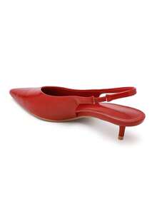 Escarpins Slingbacks et Mules à Petit Talon – Le Chic Minimaliste Réinventé - 紅色 - 查看 4