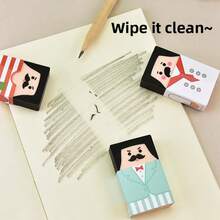 1个光头造型橡皮擦，这套造型独特的卡通趣味橡皮擦能为您的文具收藏增添乐趣。这些可爱的橡皮擦不仅是实用的书写工具，还能轻松开启话题。款式随机，非常适合开学季。文具，完美的学生奖励和百宝箱填充奖品，趣味橡皮擦，教室，可爱文具 - 彩色 - 查看 6