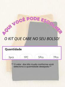 Kit 7 Short Anagua Segunda Pele Bermuda Feminina Cintura Alta - Anagua - Preto - Visão 3
