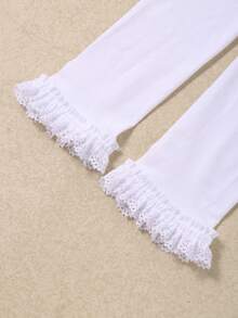 3/1 Pair White Lace-Trim Velvet Baby Capri Tights With Anti-Slip Design, Girls Lolita Tights With Cover-Up Protection & Mosquito-Proof, Ultra Soft Stretchy Breathable Non-Binding Everyday Capris, 0-36 Months For Spring Summer School & Wedding Season, Baby Tights, Girls Tights, Lolita Tights, Capri Tights, Velvet Tights, Back To School Gift Girls Wardrobe Collection - Multicolor - View 5