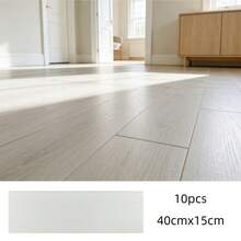 10pcs 15x40cm Wood Grain PVC Self-Adhesive Wear-Resistant Floor Tiles, Suitable For Bedroom And Home Decor - Multicolor - View 18