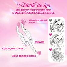UYAAI 1pc Hot Pink All-In-One Accessory Set, Includes Foldable Soft Silicone Tweezer, Insertion/Removal Tool With Mirror & Storage Case, Designed For - Hot Pink - View 5