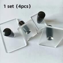 1 Set (4pcs), Acrylic Rectangular Transparent Stamp Accessories With Handle - Multicolor - View 7