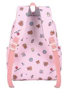 Nuevo set de 3 mochilas escolares/de viaje de gran capacidad con diseño de dibujos animados lindos de Capibara - Multicolor - Ver 4