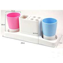 Juego de estantes de Almacenamiento de plástico para Cepillo para Polvo de Dientes para baño - Rosa azul - Ver 2