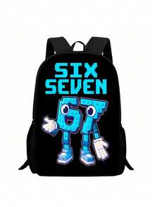 Bộ ba lô Brainrot "Số 67" - Ba lô nhẹ in hình, dây đeo có thể điều chỉnh và khóa kéo. Món quà sinh nhật dễ thương. Chất liệu bền chắc, phù hợp cho đi học, du lịch hoặc sử dụng hàng ngày. Bộ ba lô Brainrot Trousse Scolaire Commute Perfect - Nhiều màu - Xem 5