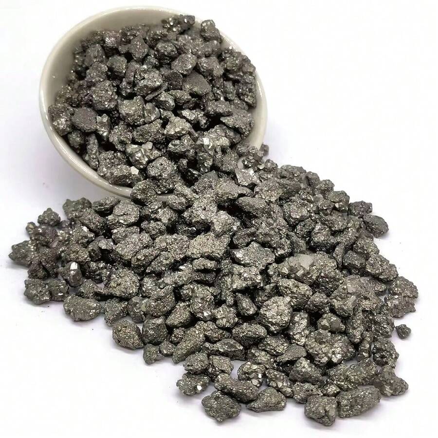 Đá tự nhiên Pyrite dạng mảnh vụn 5-15mm, sỏi thô, vàng Chalcopyrite, khoáng chất chữa bệnh, Reiki, tự làm bộ khuếch tán cho bể cá, tinh thể dạng hạt nhỏ. - Cục đá - Xem 1
