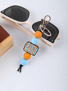 1pc Christian Beaded Bracelet Keychain - "Jesus, Coffee & Prayer" Silicone Bead Bracelet Keyring, Inspirational Religious Gift For Women - Multicolor - View 19