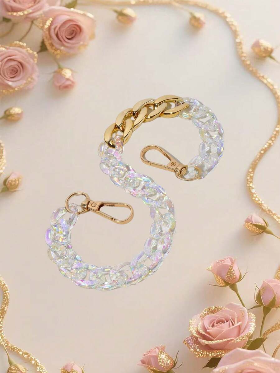 Classic Dreamy Acrylic Connector Chain DIY Handmade Phone Lanyard, Minimalist Versatile Shiny Gift - Multicolor - View 1