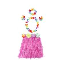 Set de 5 piezas Conjunto de disfraz de falda de hierba con de flores hawaianas, traje para celebración de festivales, actuación en el escenario, evento escolar, ensayo de baile en grupo grande (elástico), para disfraz de verano - Multicolor - Ver 15