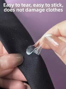 100pcs/Roll Shirt Modesty Petals, Invisible Chest Cleavage Cover Tape, Neckline Slip Prevention Sticker - Clear - View 4