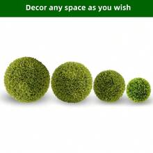 2/4 Pack Artificial Boxwood Topiary Balls  - Realistic Faux Greenery For Porch, Patio, Balcony Decor - Outdoor/Indoor Hanging Plants, Wedding & Home Decoration - Mizilan, 19.7 inch - Gói 2 chiếc - Xem 7