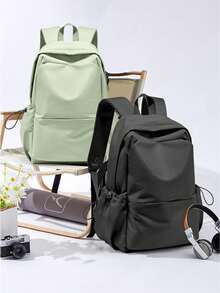 Unisex Minimalist Black Backpack, Made Of Waterproof Nylon Fabric, Durable And Wrinkle-Resistant, Practical And Elegant Design For All Scenarios - Backpack - View 11