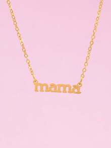 1pc Letter "MAMA" Pendant Necklace, Fashionable Minimalist Women's Pendant Necklace, Mother's Day Gift (Excluding Gift Box) - MAMA - View 2
