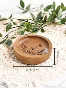 1 Khay đựng nhẫn tròn bằng gỗ óc chó khắc laser theo yêu cầu, khay đựng nhẫn tròn bằng gỗ cá nhân hóa, khay đựng trang sức tròn, khay đựng nhẫn bằng gỗ tùy chỉnh, khay đựng nhẫn cô dâu, quà tặng Valentine cho người yêu, giá đỡ nhẫn đính hôn, khay đựng nhẫn cưới, quà cưới - Nhiều màu - Xem 8