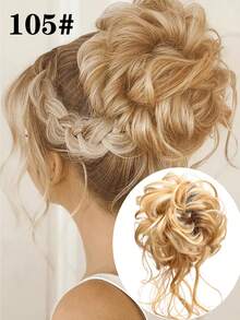 8 Inch Curly Braided Hair Bun, Wavy Ponytail, Made Of High-Quality Synthetic Fiber, Suitable For Women - Multicolor - View 12