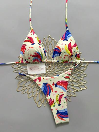 Bikini de 2 piezas para mujer, diseño de cuello halter y espalda descubierta, adecuado para vacaciones, piscina, playa y tomar el sol