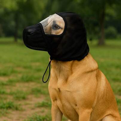 Dog Muzzle Outdoor Protective Face Cover, Anti-Mosquito/Fly Bites, Anti-Chewing, Anti-Eating For Golden Retriever, Labrador And Other Pets