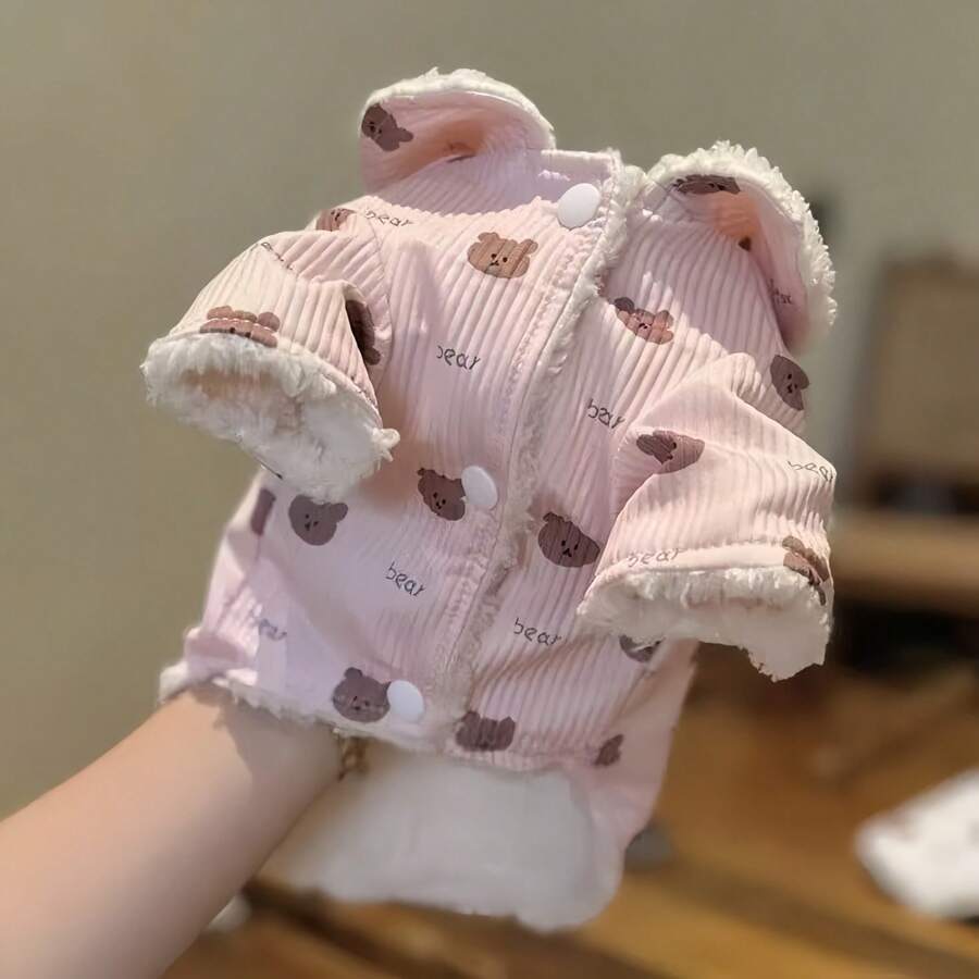适合小型和中型犬猫的冬春季保暖服装：棉质毛衣、背心、舒适的羊毛套衫、毛绒外套和其他御寒保暖服装 - 彩色 - 查看 1