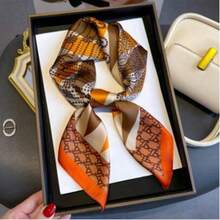 1PC Valentine's Day New 70*70cm Korean Style Small Square Scarf Women's Silk Scarf Spring Summer Sunscreen Neck Scarf Neck Protector Bag Tie Hair Band Versatile - 8 - 查看 12