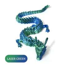 2024新款3D打印可动关节龙 - 逼真水晶龙摆件，节日、家居装饰、办公桌摆设的理想之选。大型3D龙，动物汽车玩具，3D打印猫，3D打印，龙，3D打印龙，3D打印，龙，3D打印龙，龙，3D打印，3D打印龙 - 彩色 - 查看 4