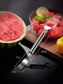2-In-1 Stainless Steel Watermelon Slicer Cutter, Watermelon Cutting Tool, Suitable For Home Party Camping Kitchen - Multicolor - View 2