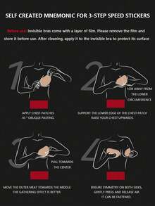 1pairs Strapless Adhesive Push-Up Bra With Front Closure, Reusable Silicone Nipple Covers - Apricot - View 10