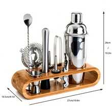 9-Piece Bar Tool Set With Stylish Bamboo Stand - Perfect Home Bartending Kit And Martini Cocktail Shaker Set For An Awesome Drink Mixing Experience, Fun Housewarming Gift Art Supplies - 9 cái/bộ - Xem 8
