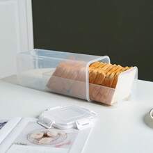 1pc Bread Storage Box With Drawer Multi-Purpose Food Storage Box With Lid Reusable Sandwich Bread Holder Home Pasta Storage Box - Multicolor - View 3