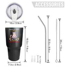 30oz Stainless Steel Tumbler Black White Options,  Crazy Lady I Prefer Dedicated Feline Enthusiast Graphic Cups, Insulated Travel Coffee Mug With Lid And Straw , Double Wall Vacuum Reusable Travel Cups, Funny Birthday Party Gift For Women & Men - 黑色 - 查看 3