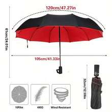 大型坚固的10根伞骨防风变速杆伞 - 黑红配色，自动折叠和打开，铁质伞架，轻巧便携，适合通勤、商务和户外活动，通勤配件，时尚雨伞，结构坚固，户外，花园，旅行必备，便携必备，沙滩必备，毕业季，毕业典礼，毕业礼物，毕业赠礼，毕业礼物，毕业礼物，祝贺毕业，祝贺毕业生，优秀毕业生，毕业典礼，毕业派对，户外必备，旅行便携，徒步旅行必备，露营必备，便携工具，夏季必备，夏季便携 - A - 查看 7