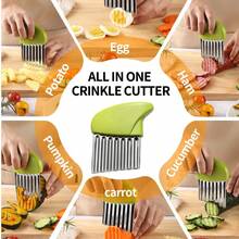 Stainless Steel Wavy Cutter, Can Be Used To Cut Potatoes, Carrot Slices, Vegetables, And Can Also Cut In A Wavy Shape, Used As A French Fry Slicer - Multicolor - View 7