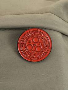 1枚寂静岭梅塔特隆印记红色珐琅徽章 - 圆形神秘符号胸针，适合装饰背包、夹克，是恐怖片爱好者的收藏佳品 - 彩色 - 查看 2