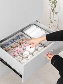 Grey Clothes Storage Box With Inner Lingerie Compartment - Grey - View 4