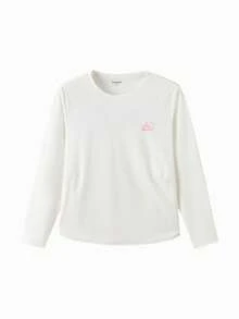 Balabala 2026新款可爱女童长袖夏季T恤，速干轻便透气防晒上衣 - 本白 - 查看 1