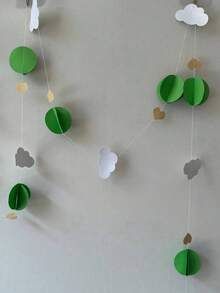 1pc 118" Cuttable Ceiling Decorative Paper Rope, Includes 9pcs 3D Cloud And Paper Balloon Decorations, Suitable For Wedding, Birthday Party, Classroom, Bedroom And Holiday Party Decoration, Summer Celebration Wall Decor, Fun Decorative Item To Create Festive Atmosphere - View 11