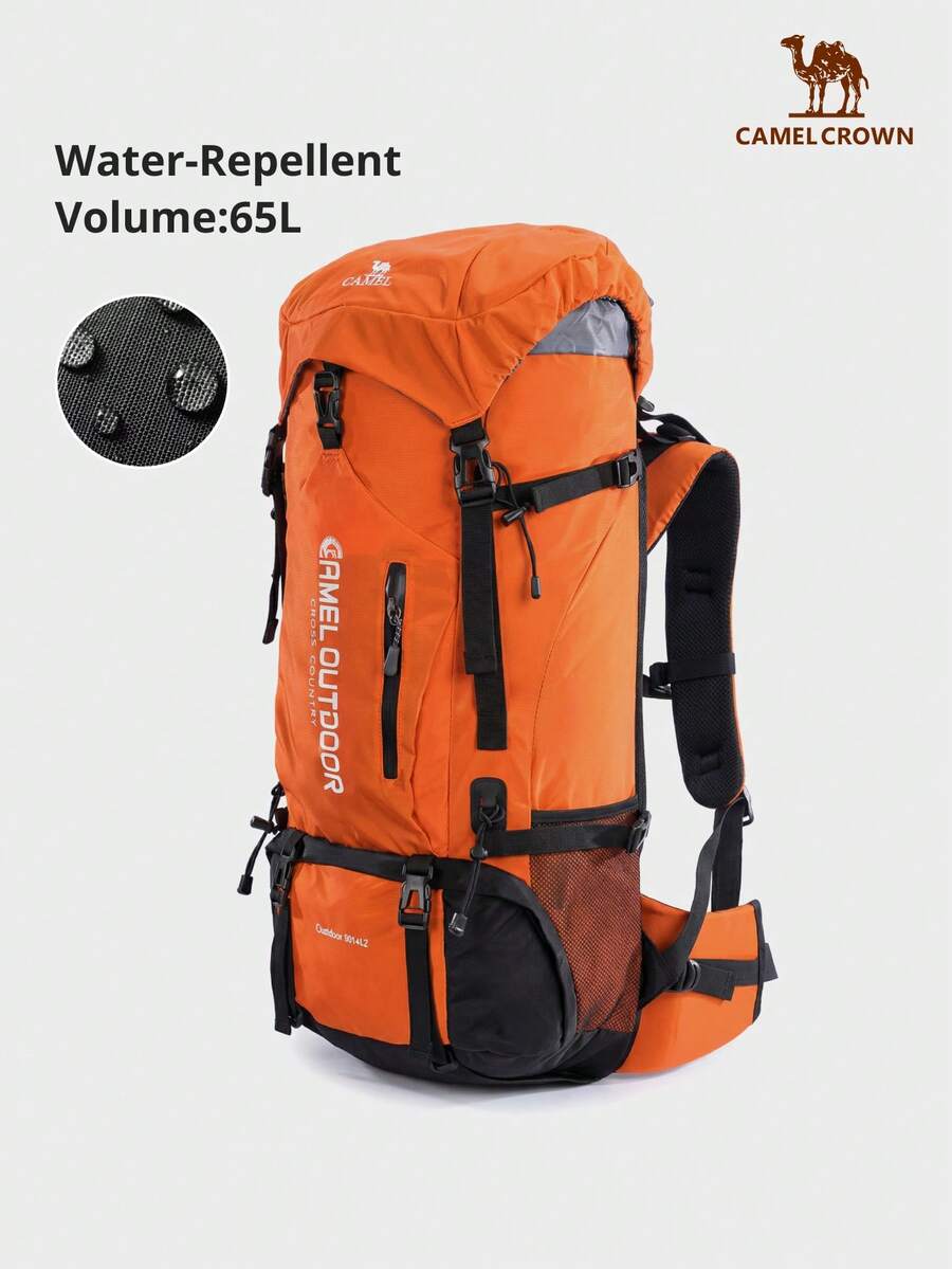 Outdoor Professional Mountaineering Backpack, Large Capacity Carrying System, Travel Camping Hiking Backpack - Orange-red - View 1