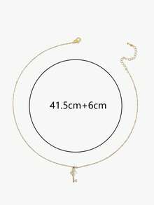 The Gold Collar Chain Is Set With Small Diamonds, Giving A Luxurious Touch. It Is Perfect For Daily Wear And Makes An Excellent Gift For Special Occasions. - Three-leaf Key Pendant - View 4
